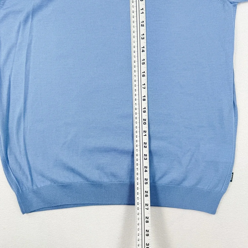 Boss Leno P Virgin Italian Wool Crewneck Sweater L Mens Pastel Blue Light NWT - Picture 9 of 9